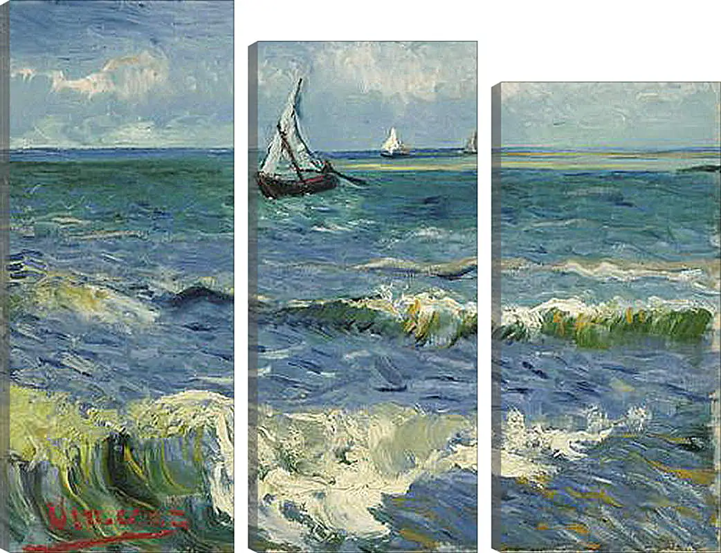 Модульная картина - Seascape near Les Saintes-Maries-de-la-Mer - Сент-Мари-де-ла-Мер. Винсент Ван Гог