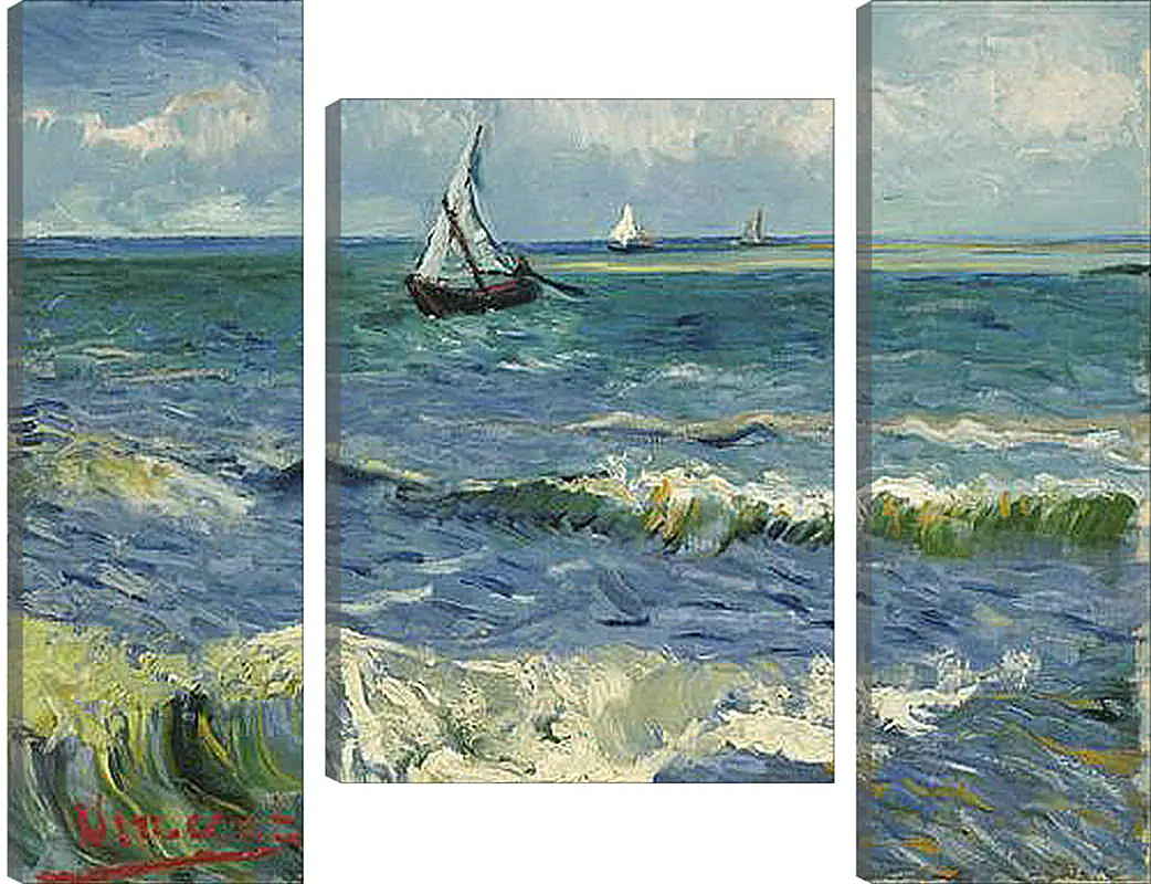 Модульная картина - Seascape near Les Saintes-Maries-de-la-Mer - Сент-Мари-де-ла-Мер. Винсент Ван Гог