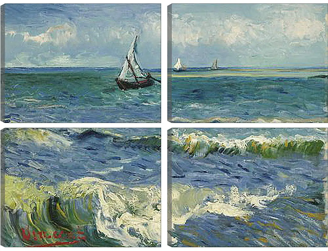 Модульная картина - Seascape near Les Saintes-Maries-de-la-Mer - Сент-Мари-де-ла-Мер. Винсент Ван Гог