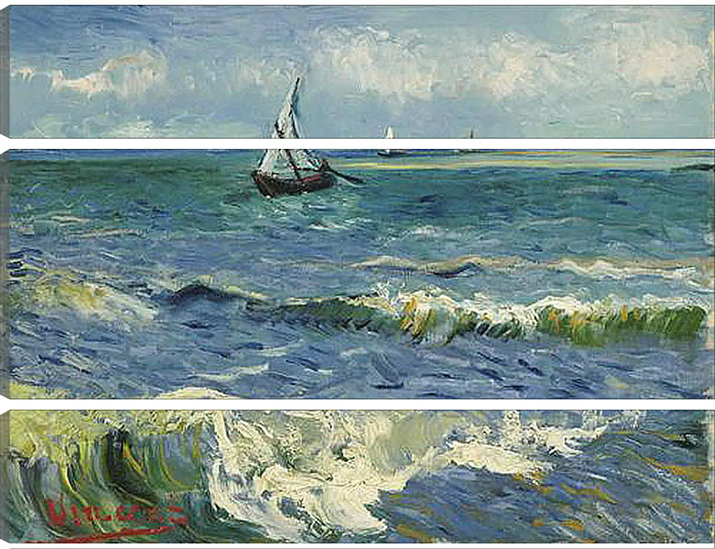 Модульная картина - Seascape near Les Saintes-Maries-de-la-Mer - Сент-Мари-де-ла-Мер. Винсент Ван Гог