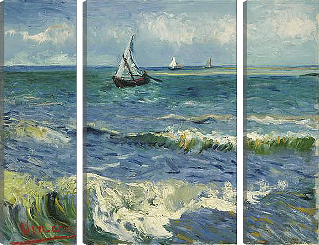 Модульная картина - Seascape near Les Saintes-Maries-de-la-Mer - Сент-Мари-де-ла-Мер. Винсент Ван Гог