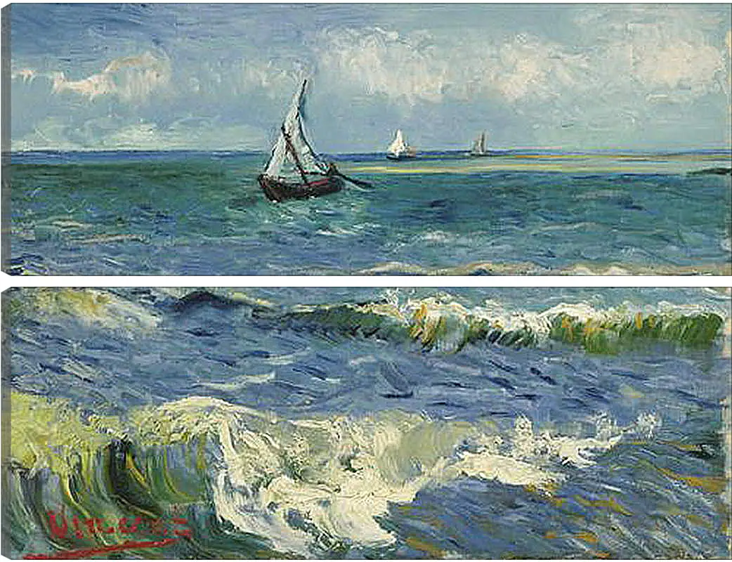 Модульная картина - Seascape near Les Saintes-Maries-de-la-Mer - Сент-Мари-де-ла-Мер. Винсент Ван Гог