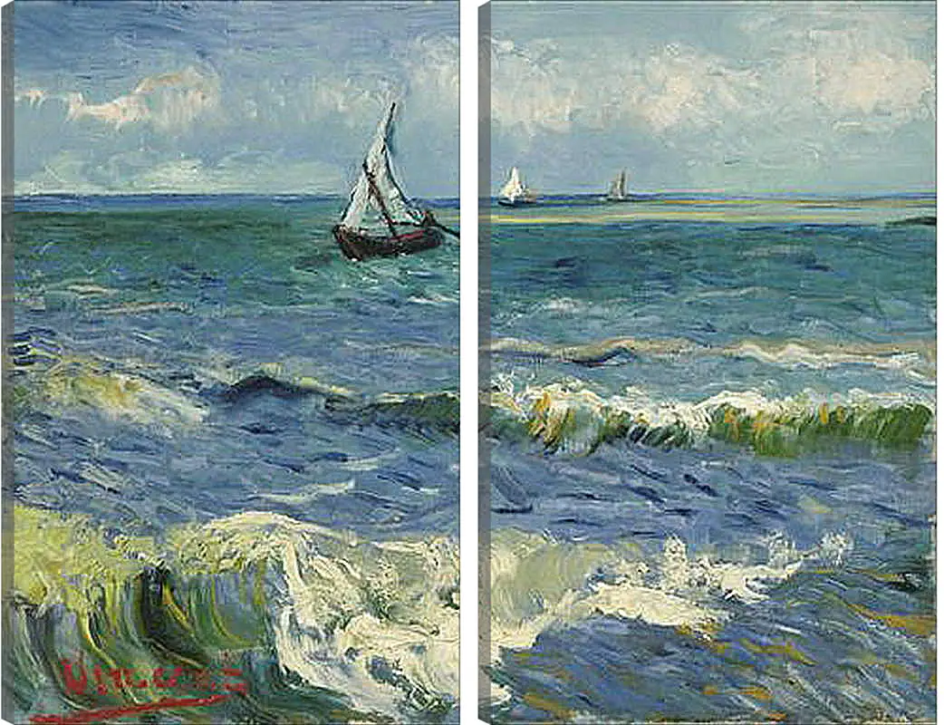 Модульная картина - Seascape near Les Saintes-Maries-de-la-Mer - Сент-Мари-де-ла-Мер. Винсент Ван Гог