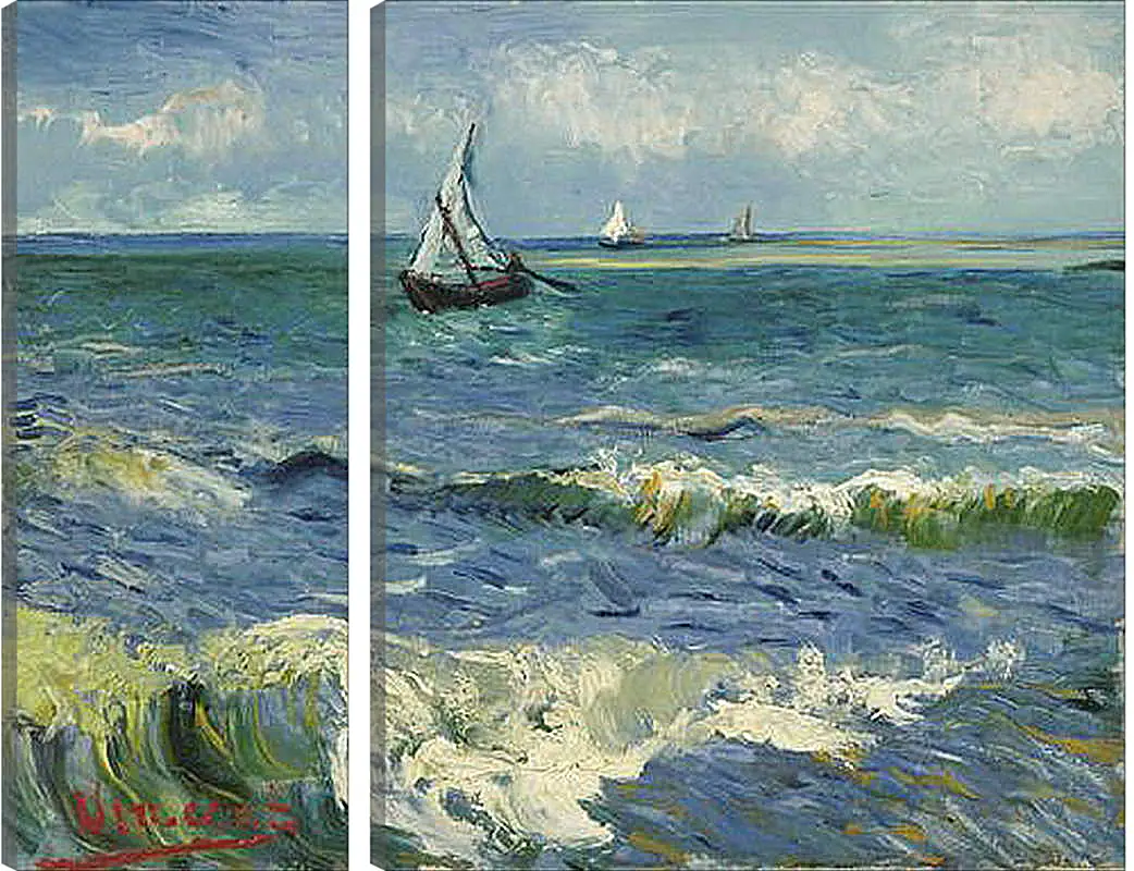 Модульная картина - Seascape near Les Saintes-Maries-de-la-Mer - Сент-Мари-де-ла-Мер. Винсент Ван Гог