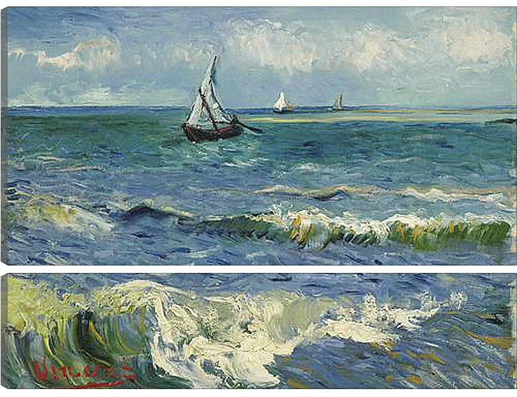 Модульная картина - Seascape near Les Saintes-Maries-de-la-Mer - Сент-Мари-де-ла-Мер. Винсент Ван Гог