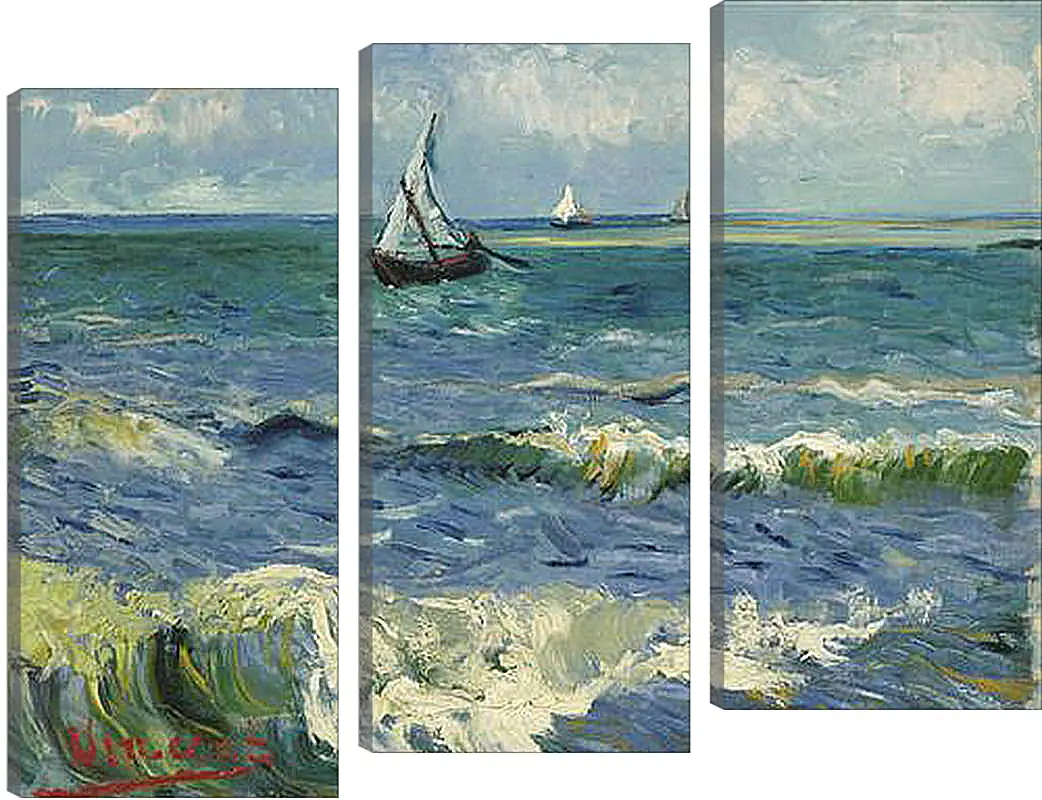 Модульная картина - Seascape near Les Saintes-Maries-de-la-Mer - Сент-Мари-де-ла-Мер. Винсент Ван Гог