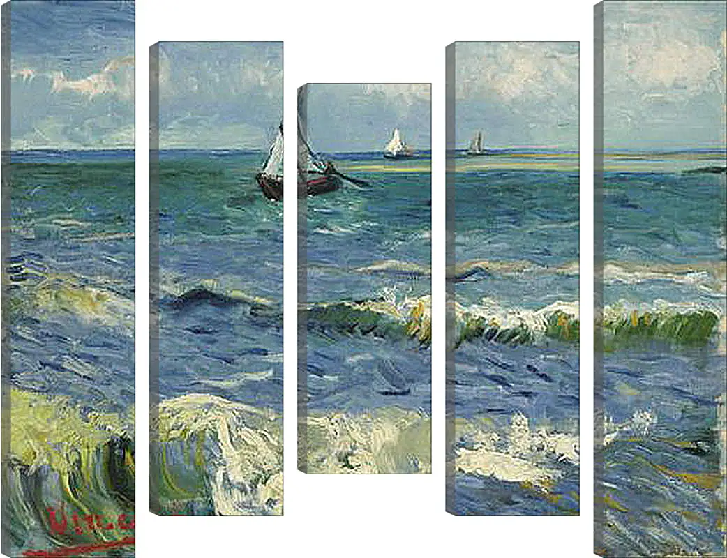 Модульная картина - Seascape near Les Saintes-Maries-de-la-Mer - Сент-Мари-де-ла-Мер. Винсент Ван Гог