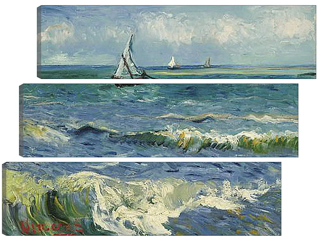 Модульная картина - Seascape near Les Saintes-Maries-de-la-Mer - Сент-Мари-де-ла-Мер. Винсент Ван Гог