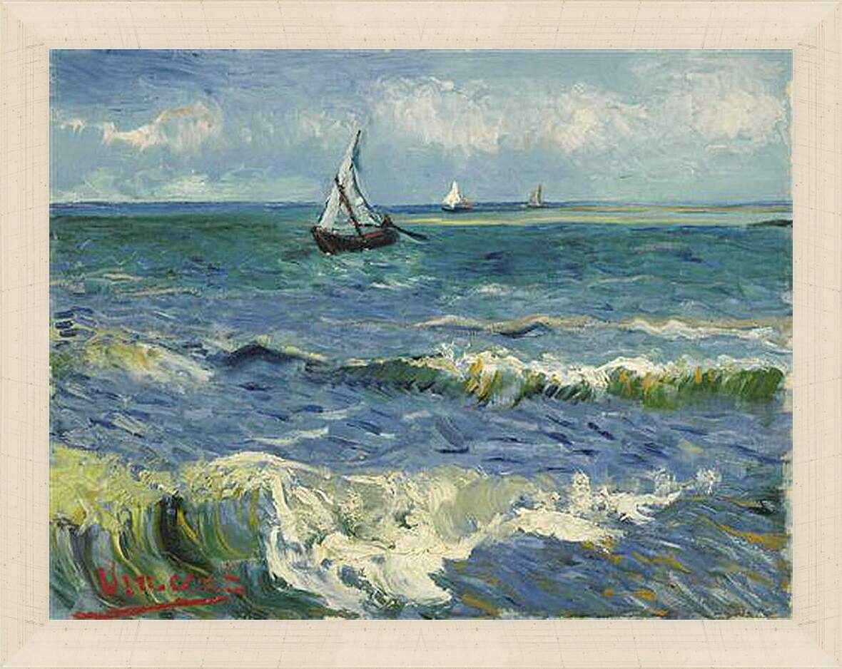 Картина в раме - Seascape near Les Saintes-Maries-de-la-Mer - Сент-Мари-де-ла-Мер. Винсент Ван Гог