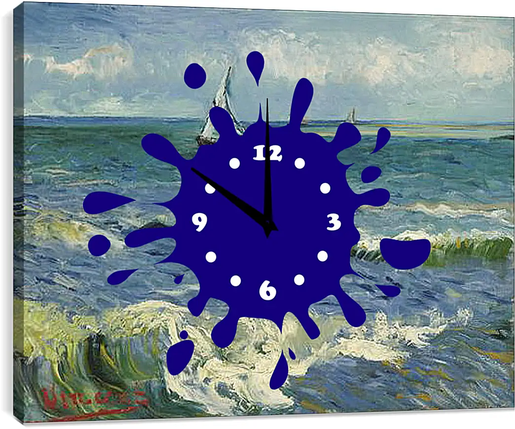 Часы картина - Seascape near Les Saintes-Maries-de-la-Mer - Сент-Мари-де-ла-Мер. Винсент Ван Гог