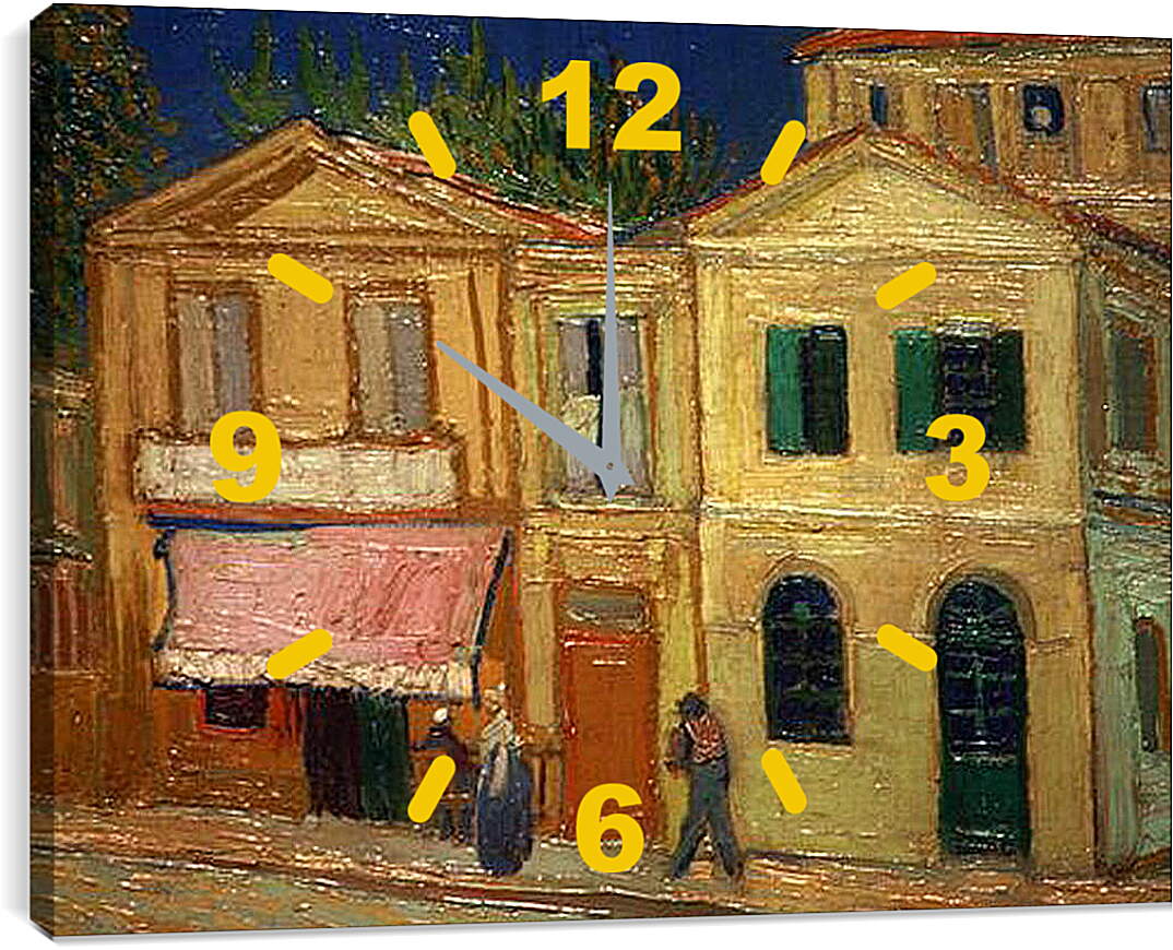 Часы картина - Het gele huis - Жёлтый дом. Винсент Ван Гог