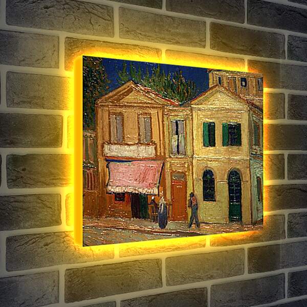 Лайтбокс световая панель - Het gele huis - Жёлтый дом. Винсент Ван Гог