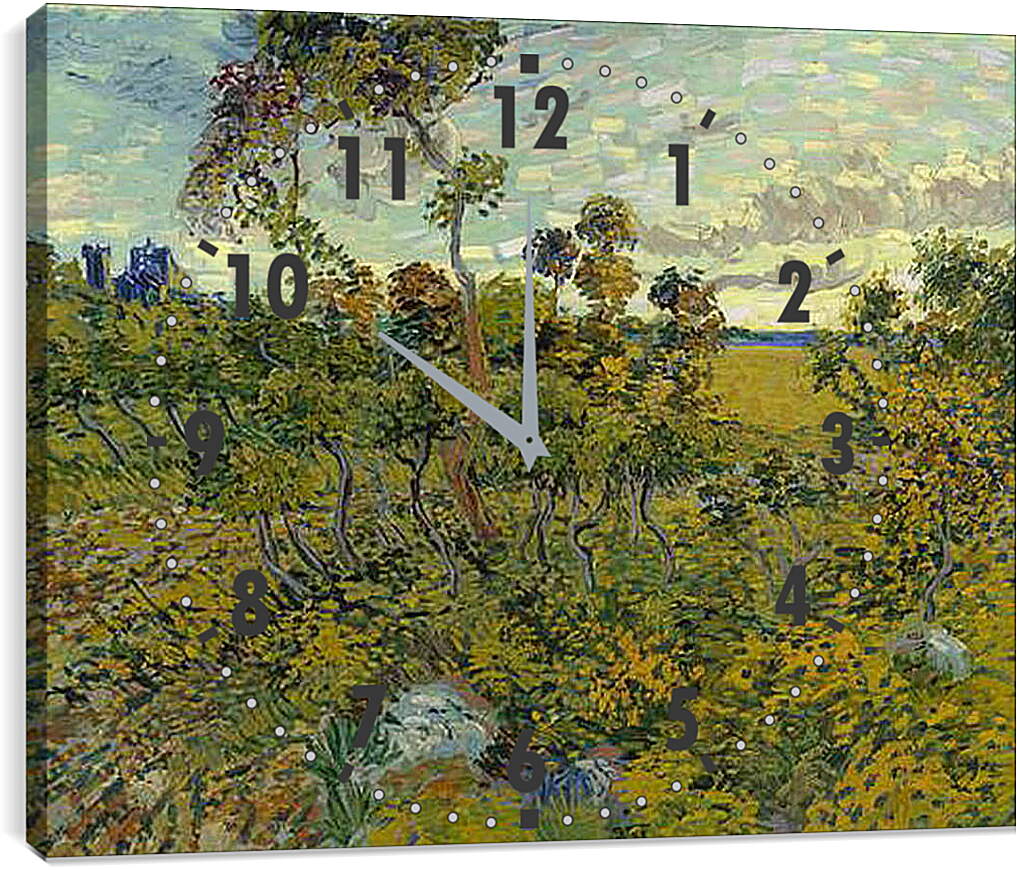 Часы картина - Zonsondergang bij Montmajour - закат на Монтмажур. Винсент Ван Гог