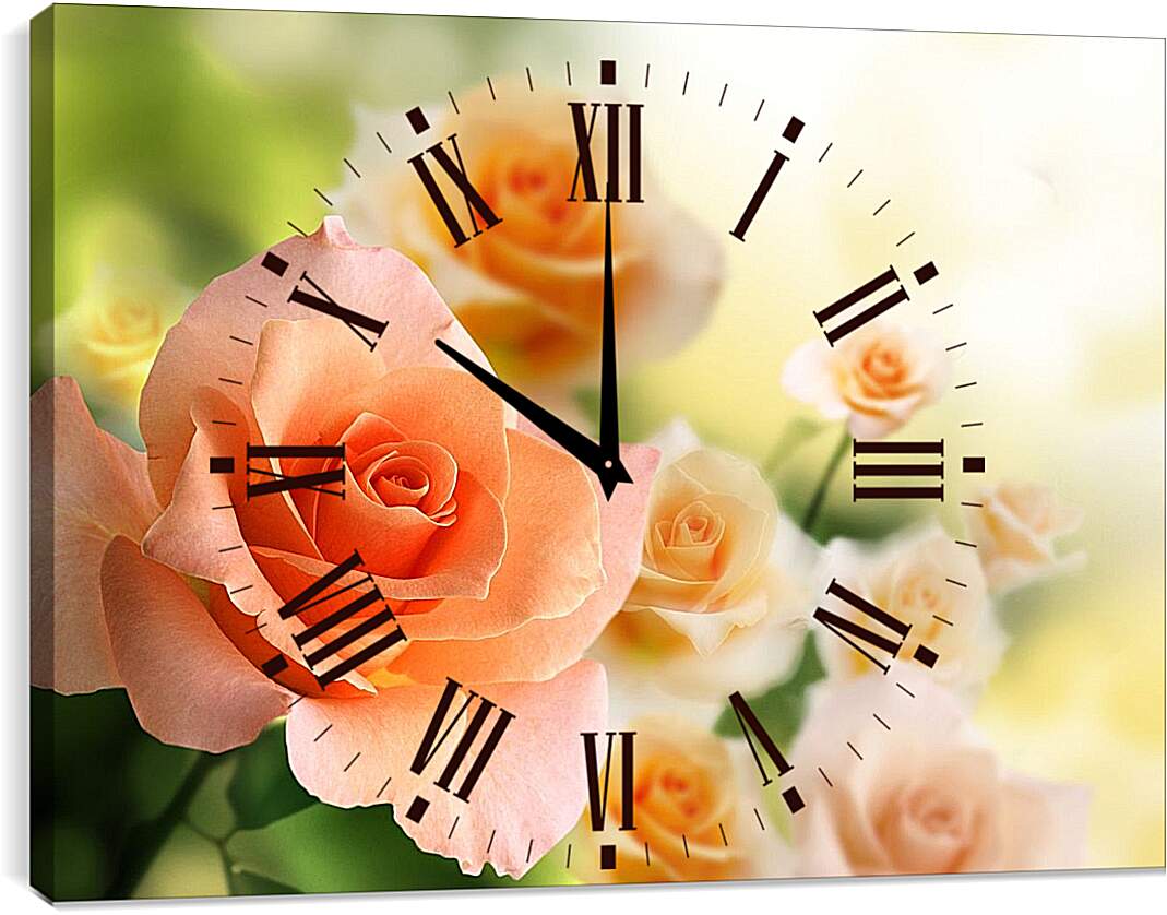 Часы картина - Розы