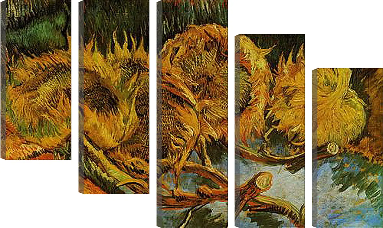 Модульная картина - Four Cut Sunflowers. Винсент Ван Гог