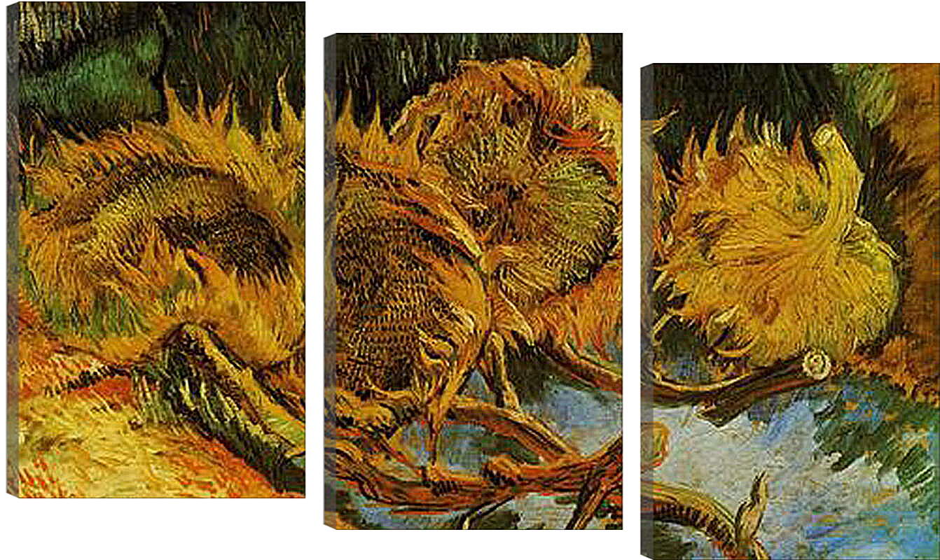 Модульная картина - Four Cut Sunflowers. Винсент Ван Гог