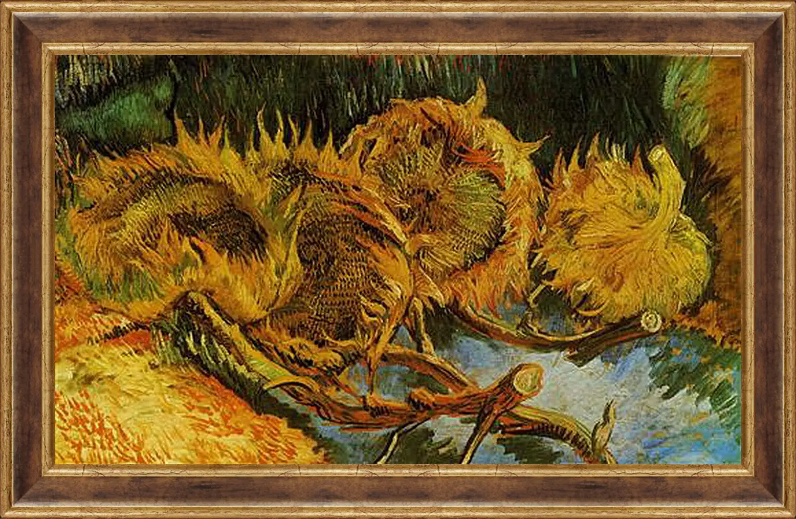 Картина в раме - Four Cut Sunflowers. Винсент Ван Гог