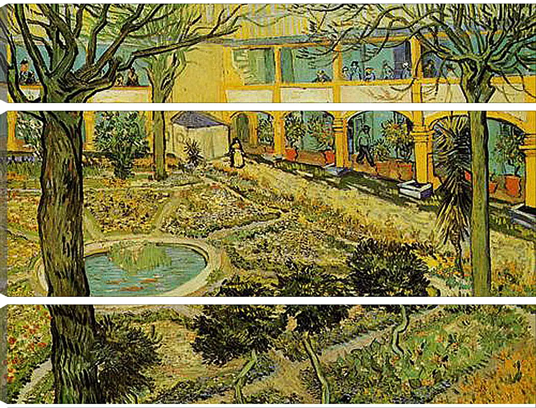 Модульная картина - The Courtyard of the Hospital at Arles. Винсент Ван Гог