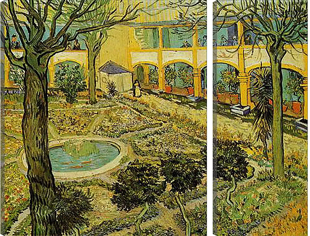 Модульная картина - The Courtyard of the Hospital at Arles. Винсент Ван Гог