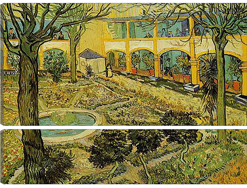 Модульная картина - The Courtyard of the Hospital at Arles. Винсент Ван Гог