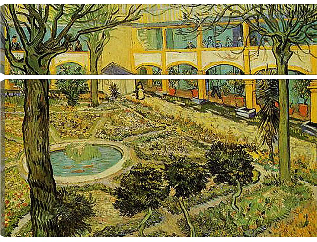 Модульная картина - The Courtyard of the Hospital at Arles. Винсент Ван Гог