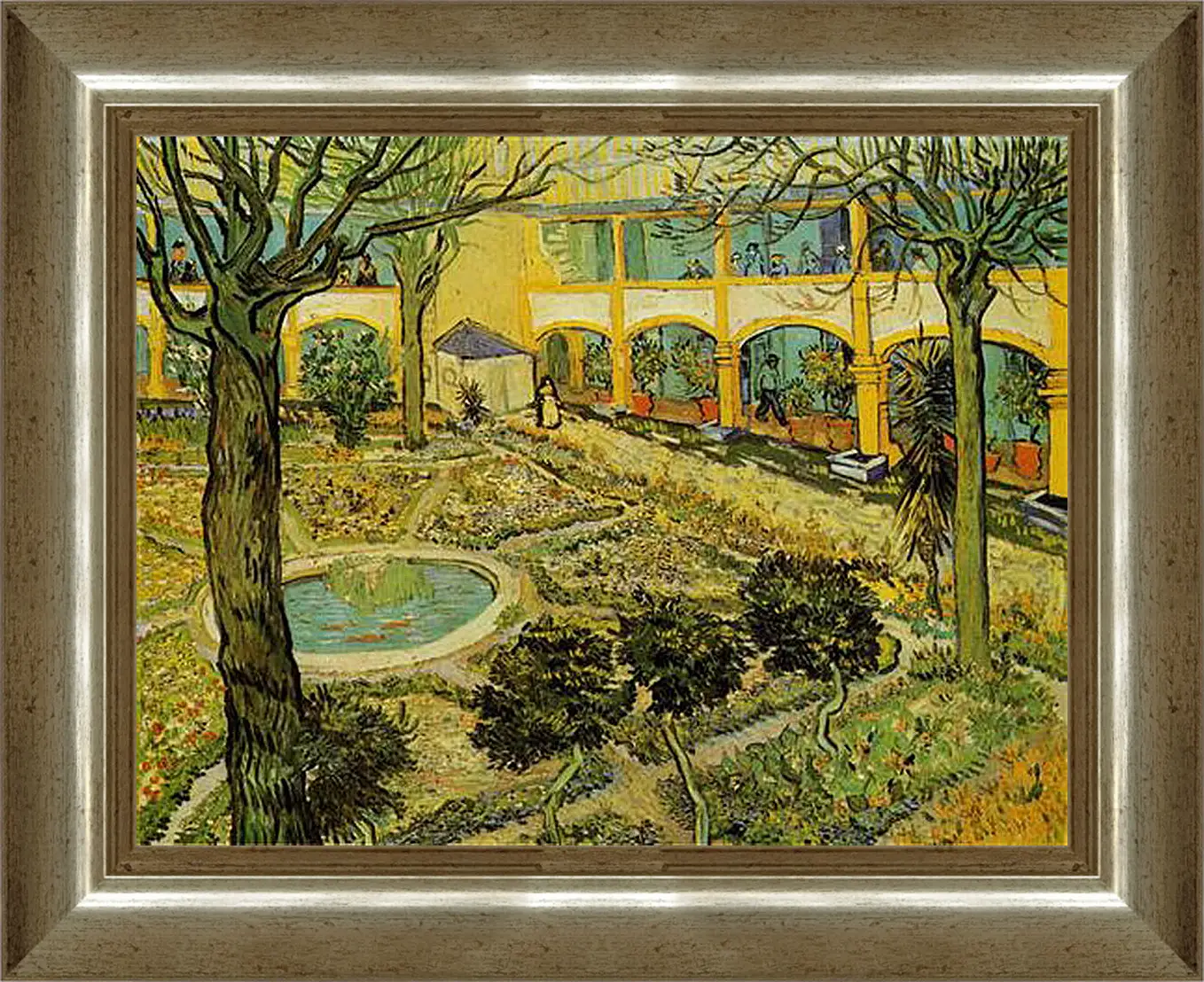 Картина в раме - The Courtyard of the Hospital at Arles. Винсент Ван Гог