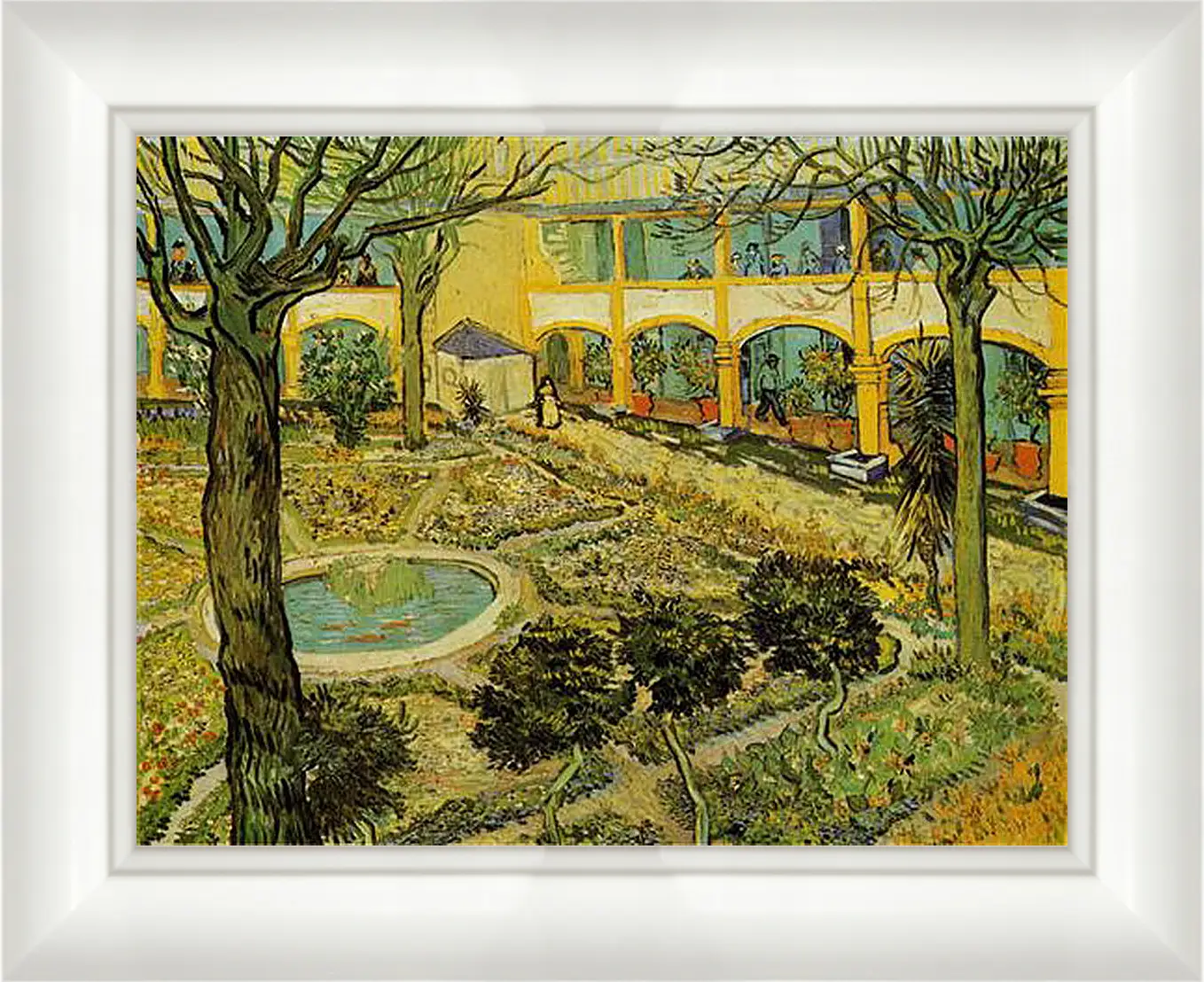 Картина в раме - The Courtyard of the Hospital at Arles. Винсент Ван Гог