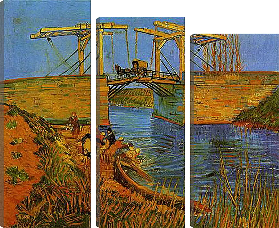 Модульная картина - The Langlois Bridge at Arles with Women Washing. Винсент Ван Гог