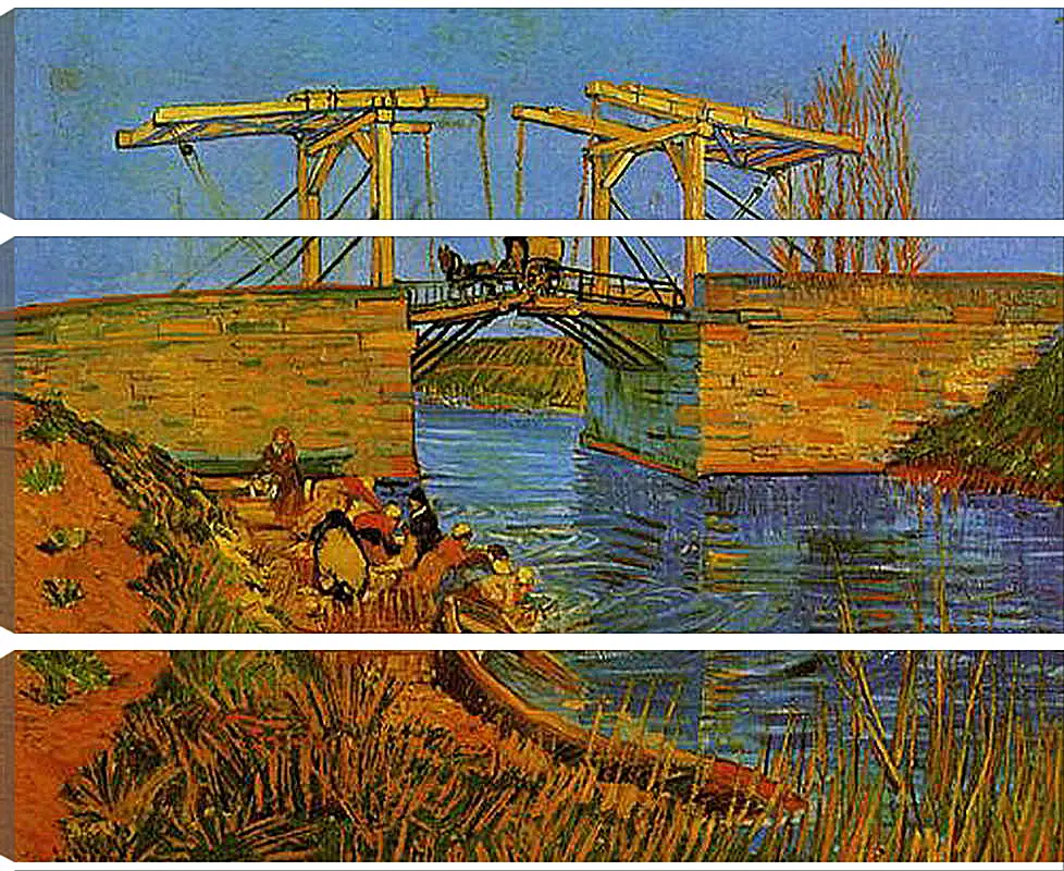 Модульная картина - The Langlois Bridge at Arles with Women Washing. Винсент Ван Гог