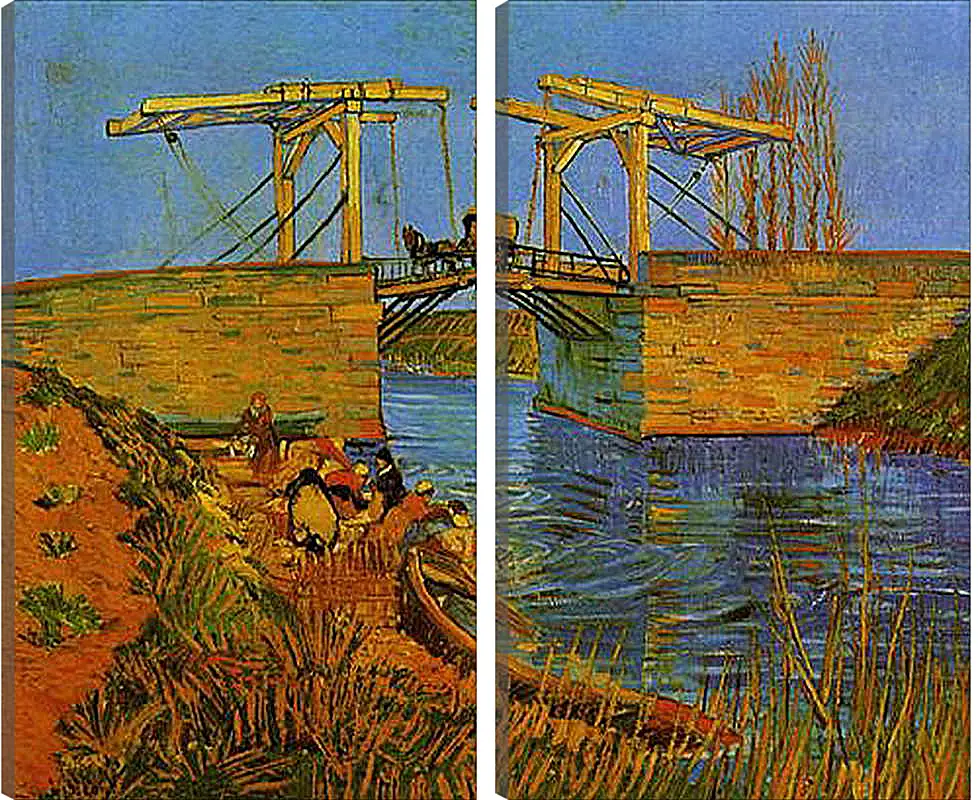 Модульная картина - The Langlois Bridge at Arles with Women Washing. Винсент Ван Гог