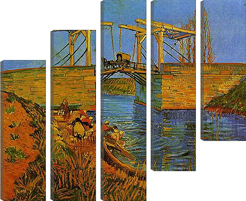 Модульная картина - The Langlois Bridge at Arles with Women Washing. Винсент Ван Гог