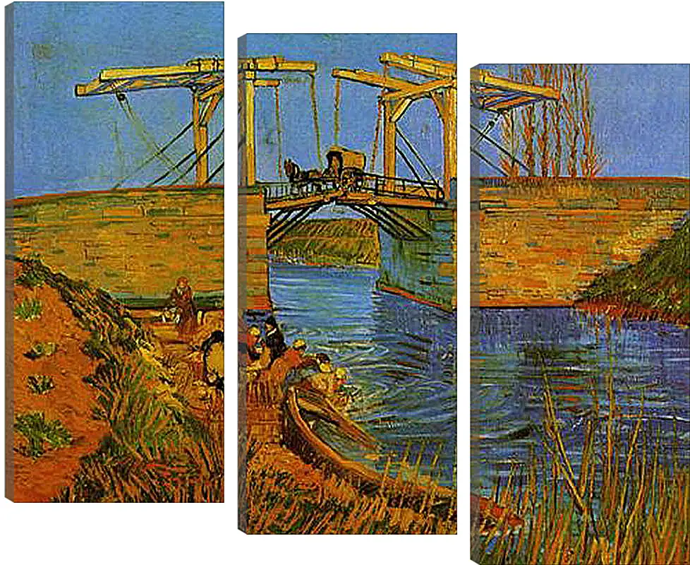 Модульная картина - The Langlois Bridge at Arles with Women Washing. Винсент Ван Гог