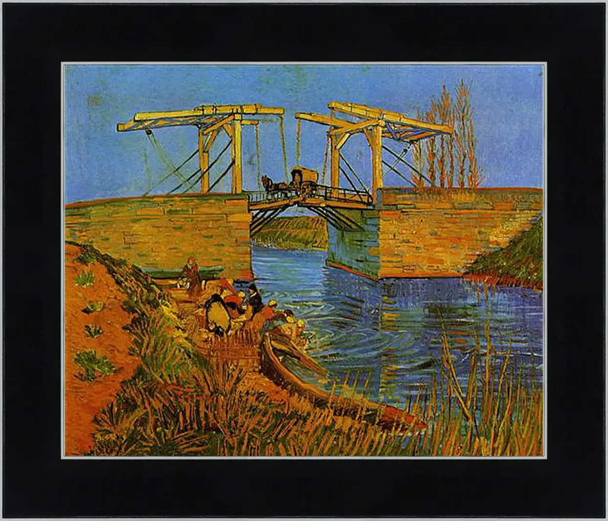 Картина в раме - The Langlois Bridge at Arles with Women Washing. Винсент Ван Гог