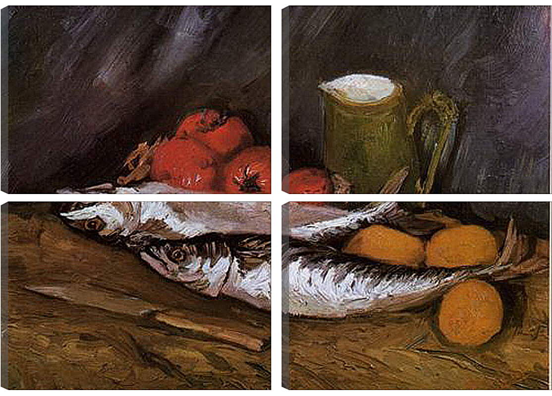 Модульная картина - Still Life with fish and tomatoes. Винсент Ван Гог