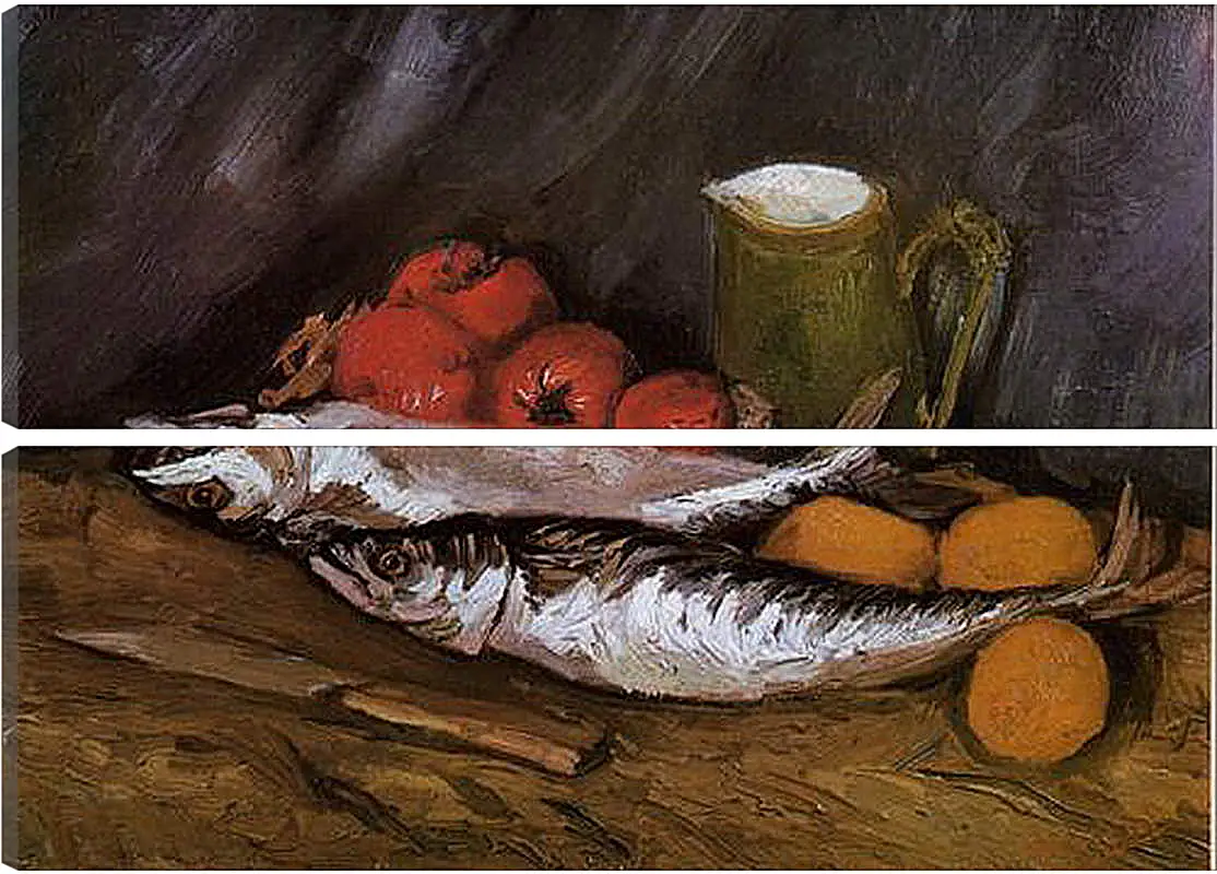 Модульная картина - Still Life with fish and tomatoes. Винсент Ван Гог