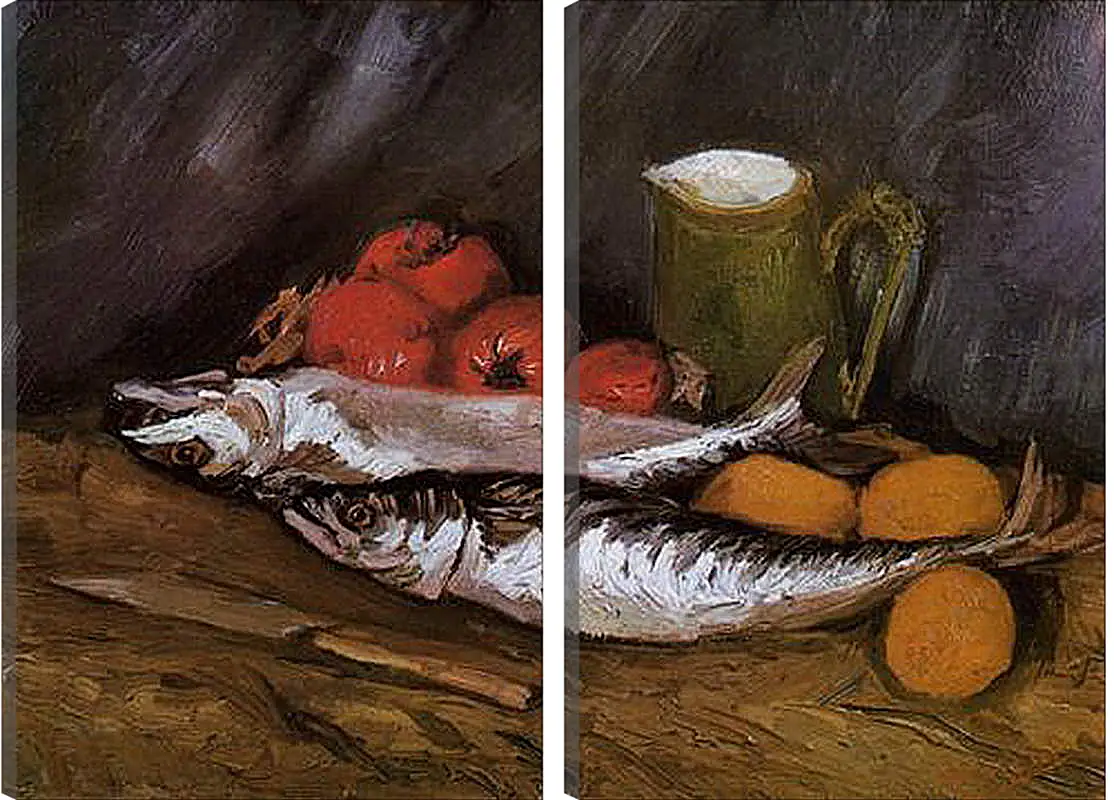 Модульная картина - Still Life with fish and tomatoes. Винсент Ван Гог