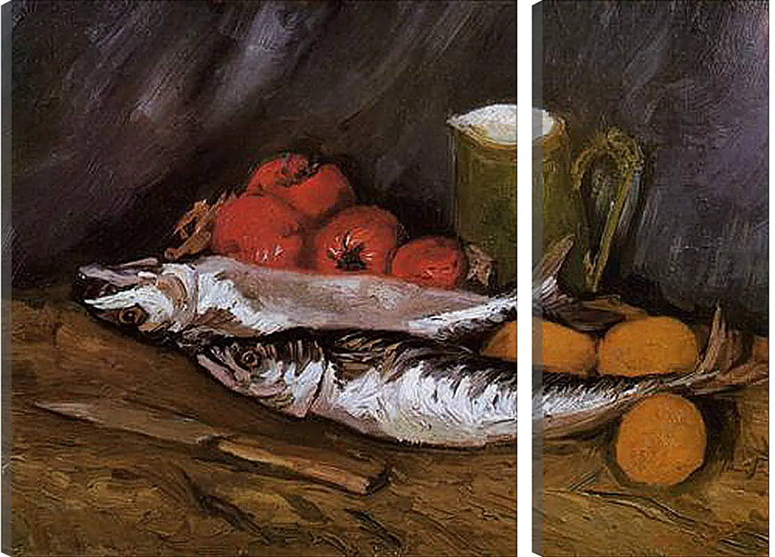 Модульная картина - Still Life with fish and tomatoes. Винсент Ван Гог