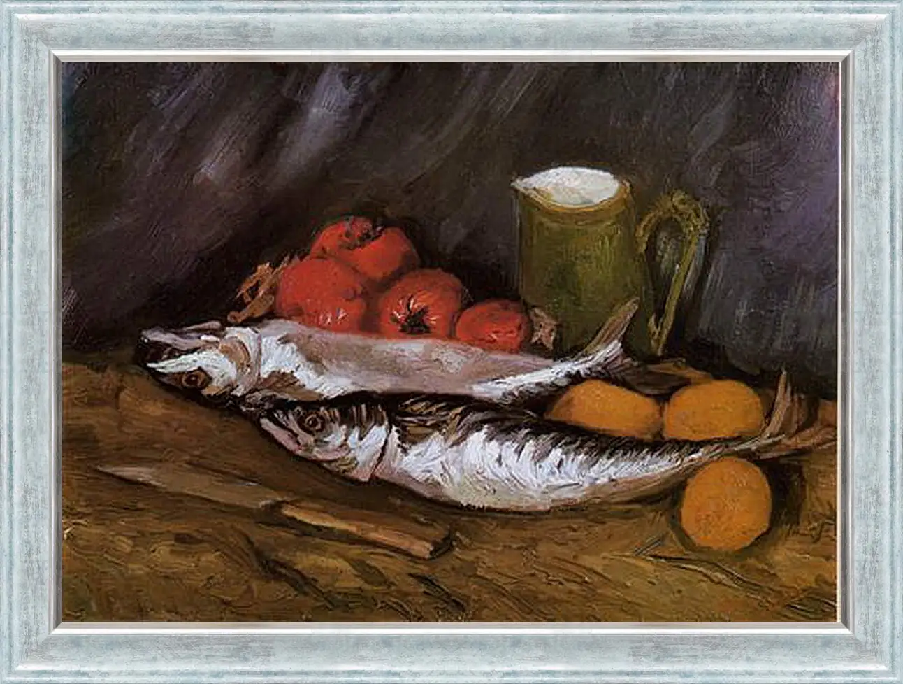 Картина в раме - Still Life with fish and tomatoes. Винсент Ван Гог