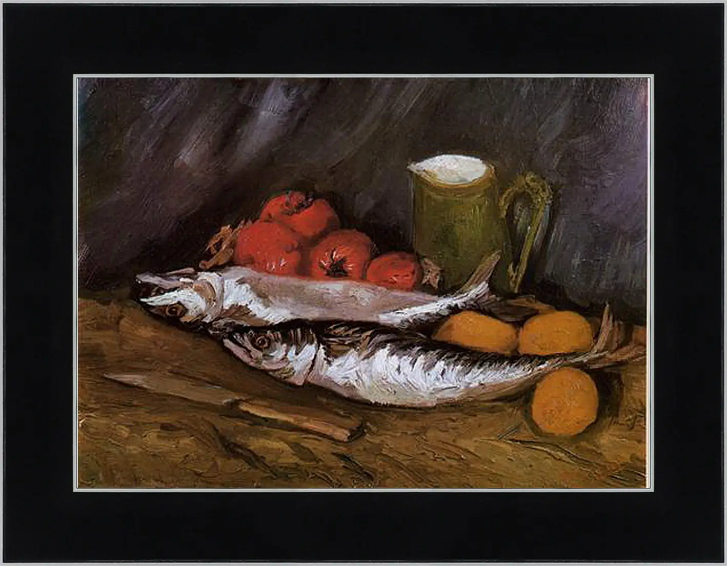 Картина в раме - Still Life with fish and tomatoes. Винсент Ван Гог