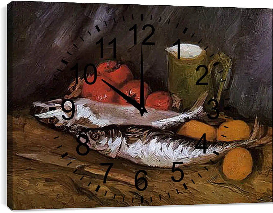 Часы картина - Still Life with fish and tomatoes. Винсент Ван Гог