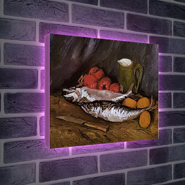 Лайтбокс световая панель - Still Life with fish and tomatoes. Винсент Ван Гог