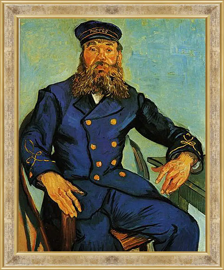 Картина в раме - Portrait of the Postman Joseph Roulin. Винсент Ван Гог
