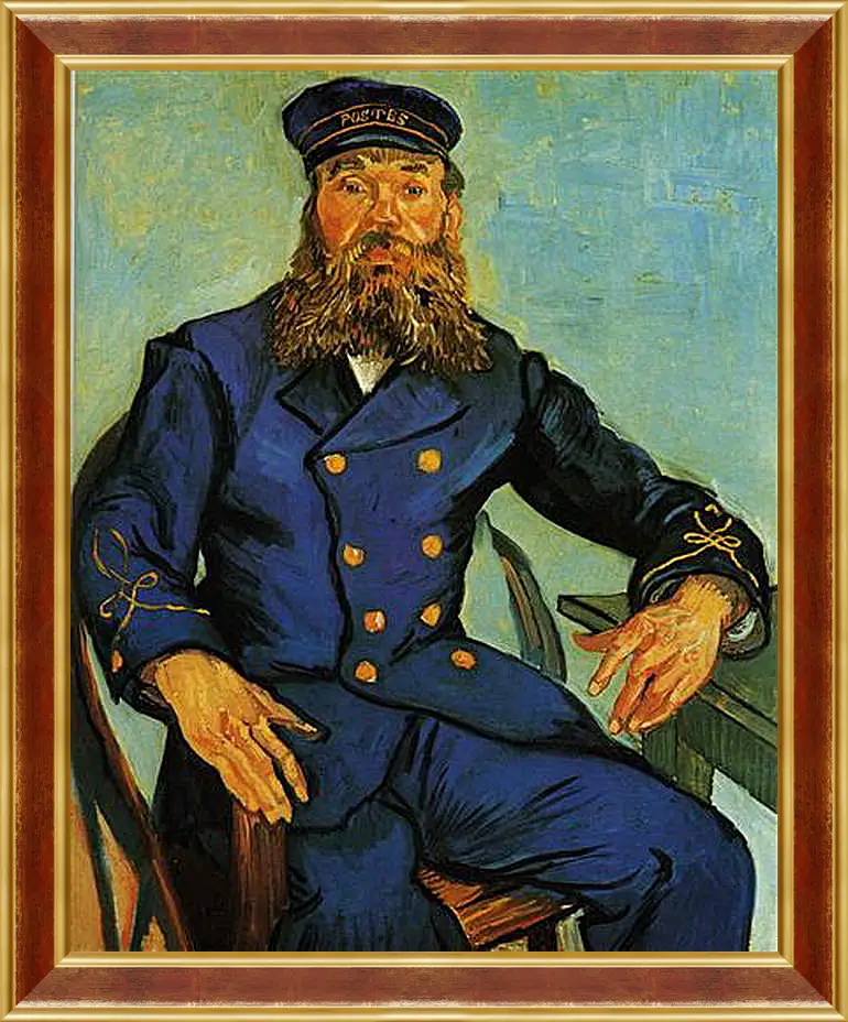 Картина в раме - Portrait of the Postman Joseph Roulin. Винсент Ван Гог