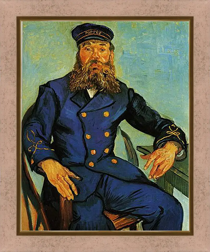 Картина в раме - Portrait of the Postman Joseph Roulin. Винсент Ван Гог