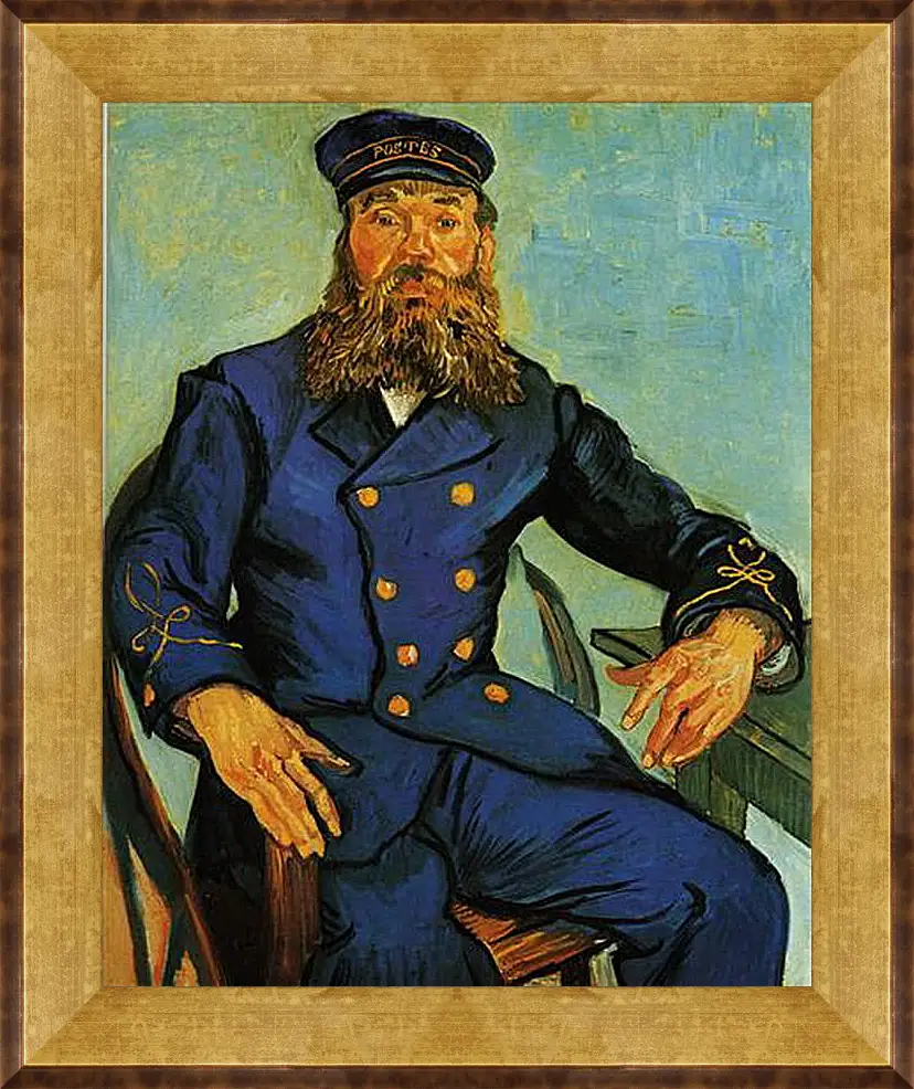 Картина в раме - Portrait of the Postman Joseph Roulin. Винсент Ван Гог