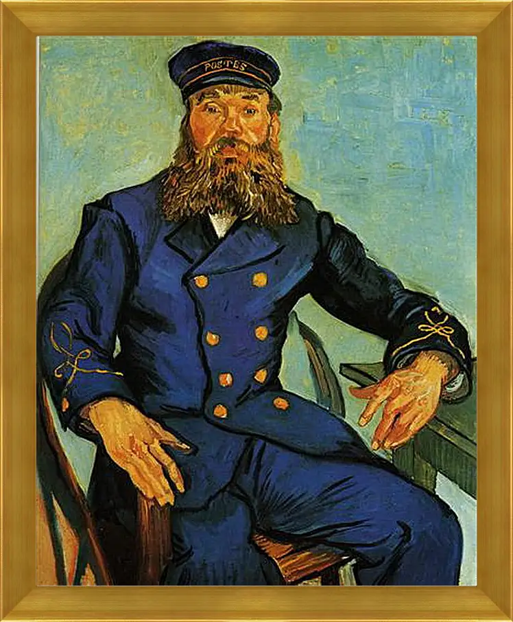 Картина в раме - Portrait of the Postman Joseph Roulin. Винсент Ван Гог