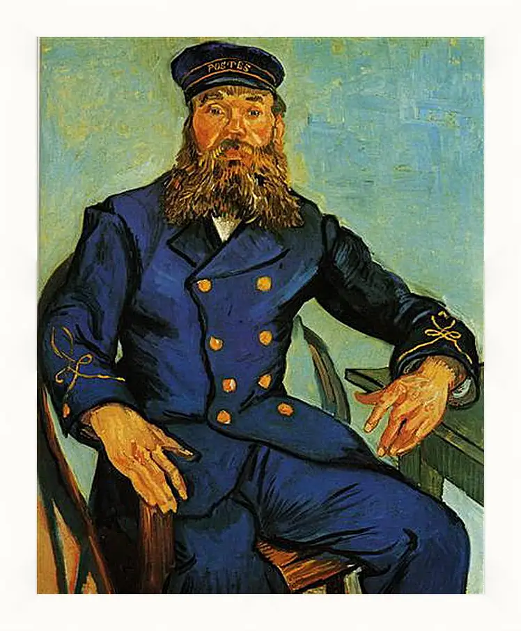 Картина в раме - Portrait of the Postman Joseph Roulin. Винсент Ван Гог