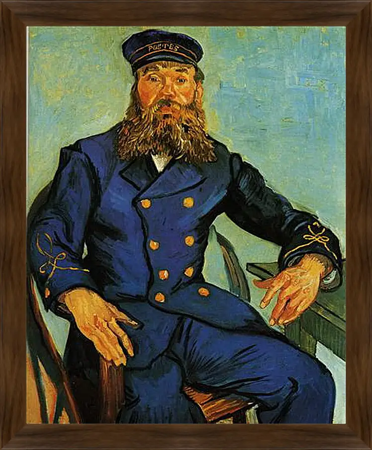 Картина в раме - Portrait of the Postman Joseph Roulin. Винсент Ван Гог