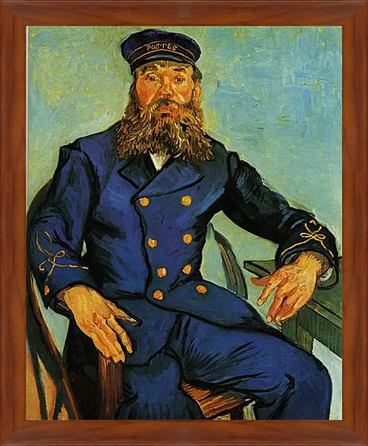 Картина в раме - Portrait of the Postman Joseph Roulin. Винсент Ван Гог