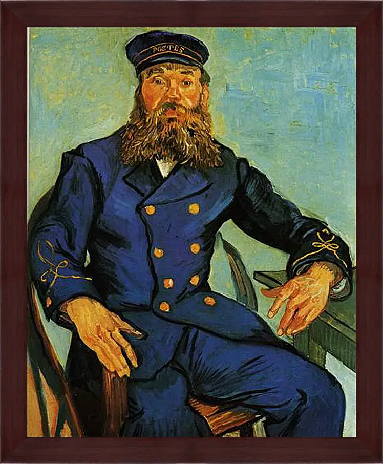 Картина в раме - Portrait of the Postman Joseph Roulin. Винсент Ван Гог